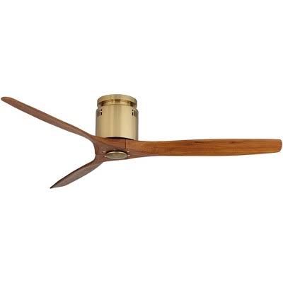 Casa Vieja 52" Windspun Brass Walnut DC Hugger Ceiling Fan with Remote